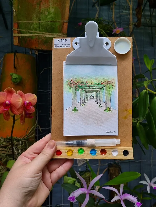 Kit de pintura com orquídeas